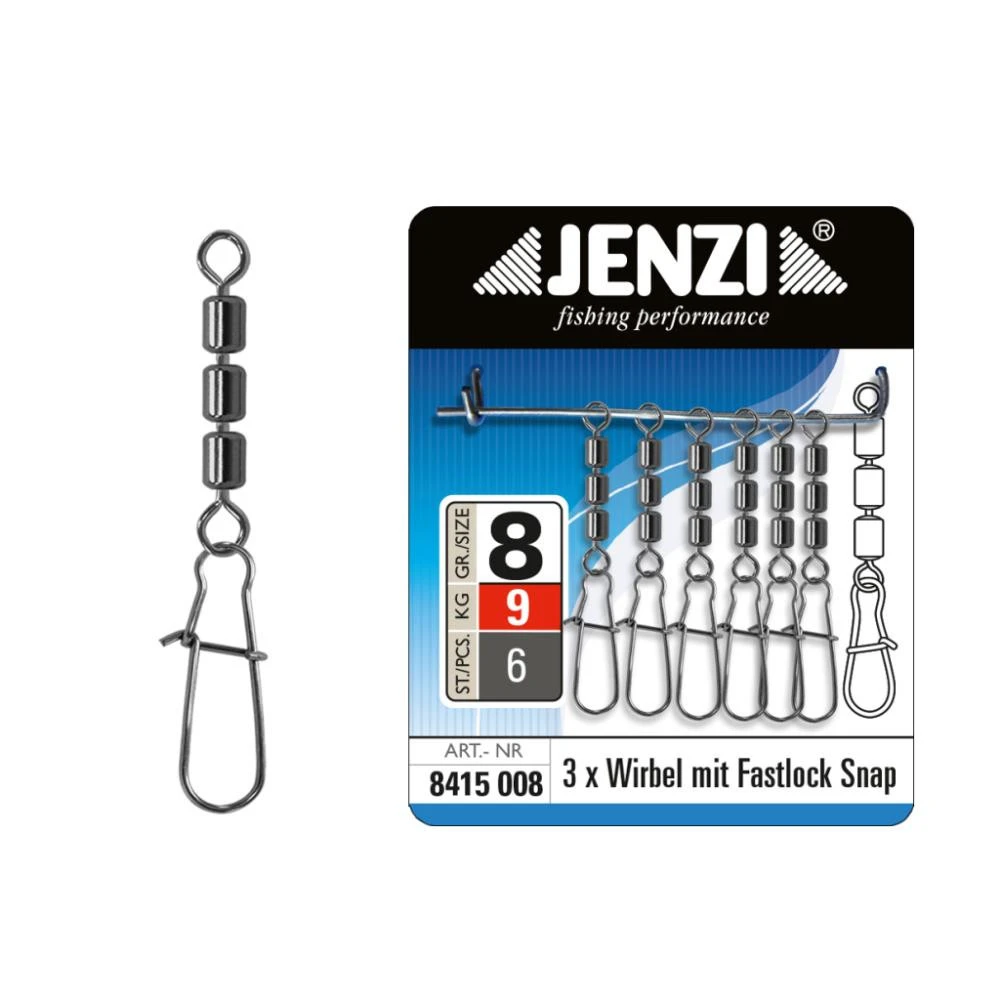 Jenzi High-Speed 3-fach Wirbel/Fastlock-Karabiner 3 Jenzi High-Speed 3-fach Wirbel/Fastlock-Karabiner